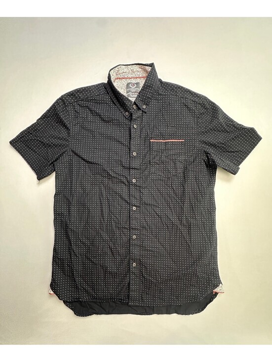 Other - Stitches & Rivets Men's Black Short Sleeve Button-Up Shirt M